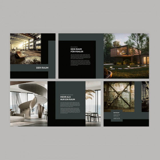 Imagebroschüre eines Anbieters für Architektur- und Raumkonzepte