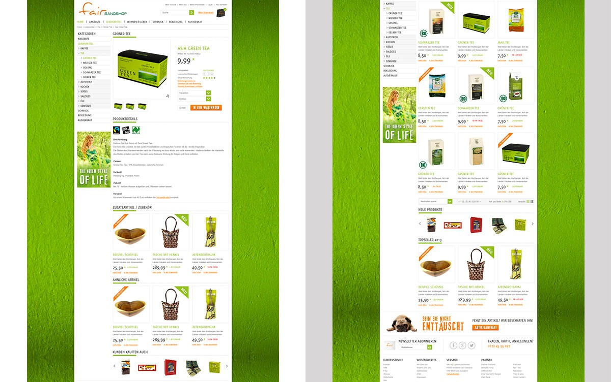 Online-Shop für fair gehandelte Produkte gestalten