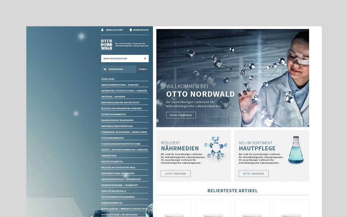 Online-Shop-Programmierung für Laborbedarf Hamburg