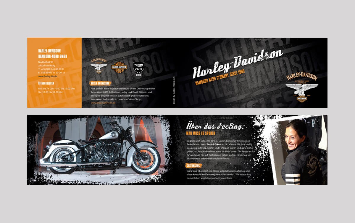 Folder / Faltblatt für Harley Davidson