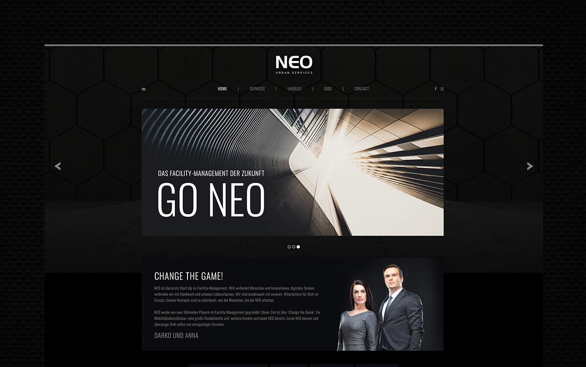 Web-Design Reinigungsdienstleister Hamburg, NEO